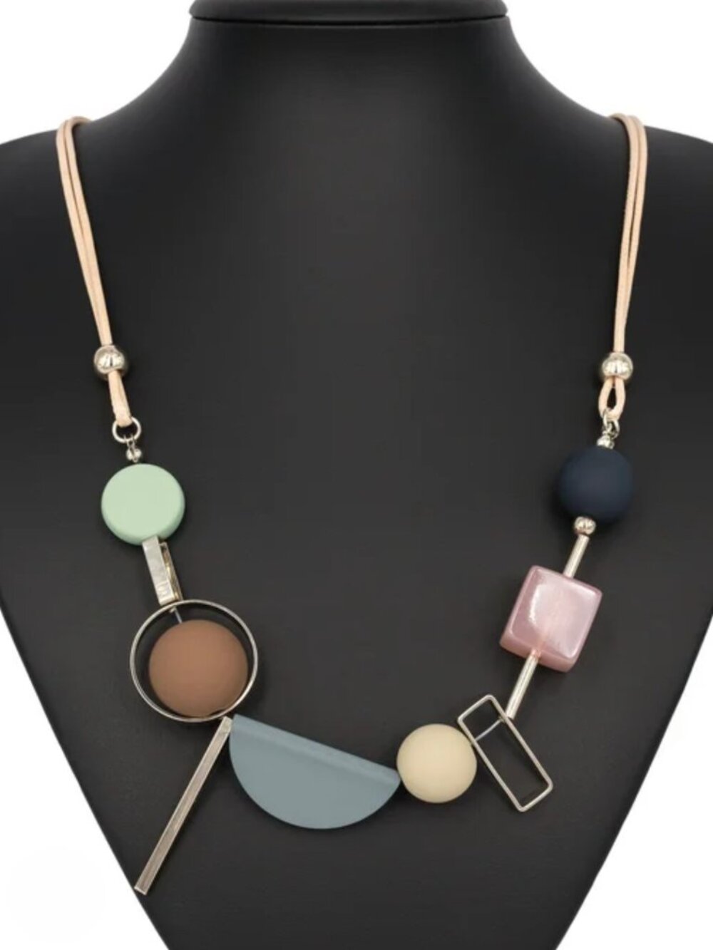 Muted multicolour abstract necklace